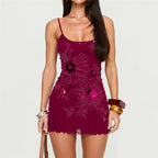Maroon embellished bodycon dress for summer parties and events