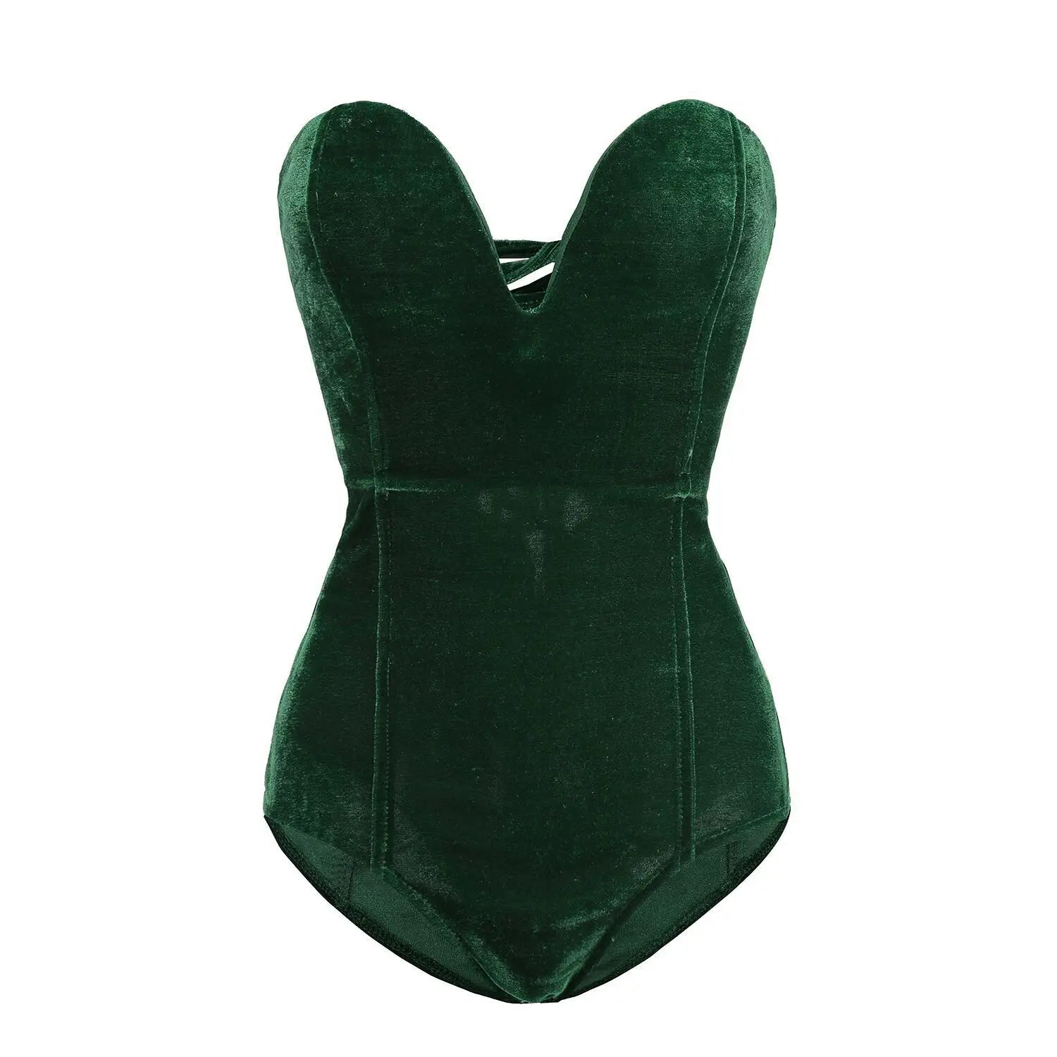 Women's green velvet bodysuit and bodycon dress for stylish outings