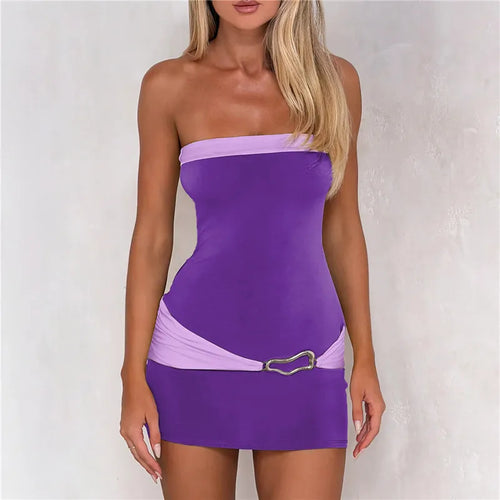 Women's purple and lilac bodycon dress, perfect for summer parties