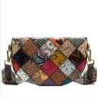 Multicolored patchwork bohemian crossbody bags with stylish shoulder strap for trendy outfits