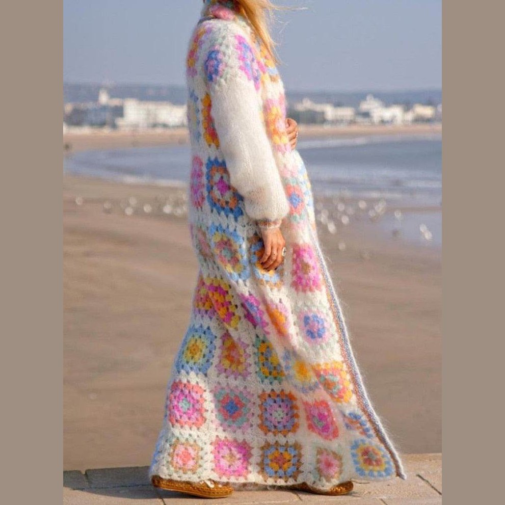 Colorful VacationGrabs bohemian style sweater for women, perfect for beach outings and casual wear