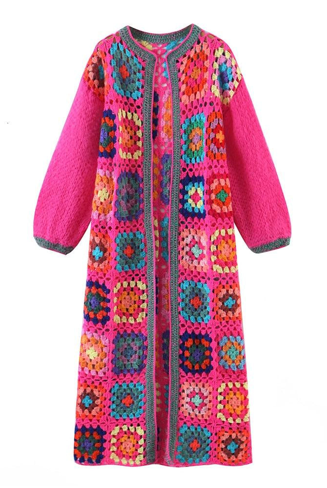 Women's Coats & Jackets Boho Crochet Cardigans Vintage Long Sweater