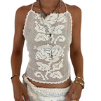 Women's Crochet Crop Top for Summer Vacations