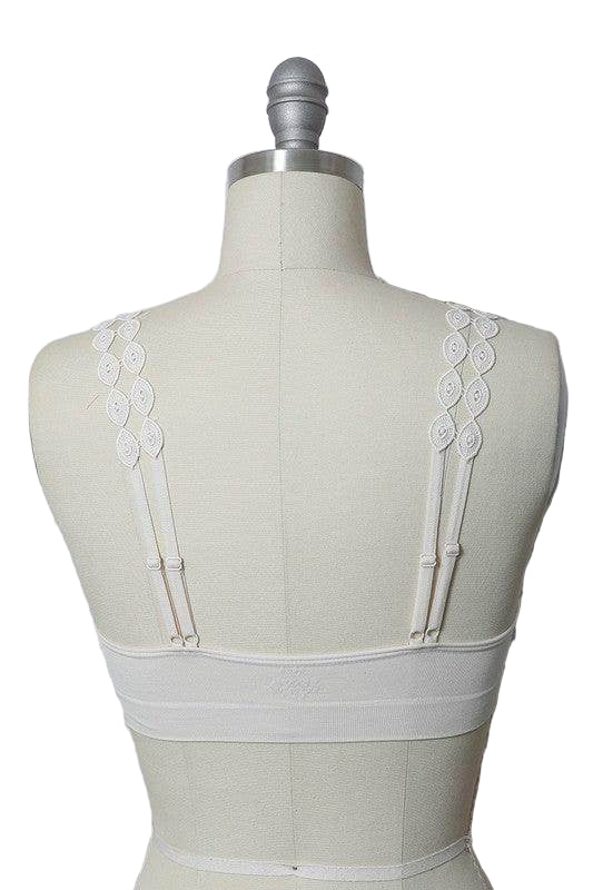 Boho Eye Lace Applique Bralette - VacationGrabs