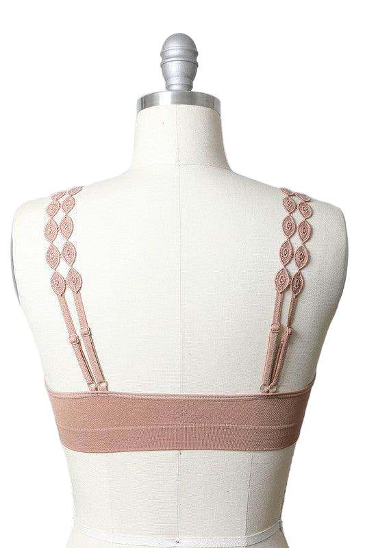 Boho Eye Lace Applique Bralette - VacationGrabs