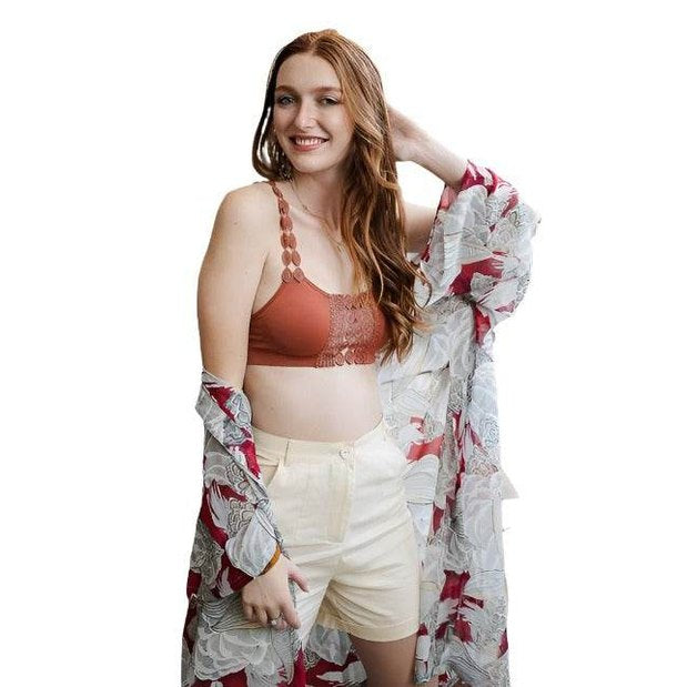 Boho Eye Lace Applique Bralette - VacationGrabs