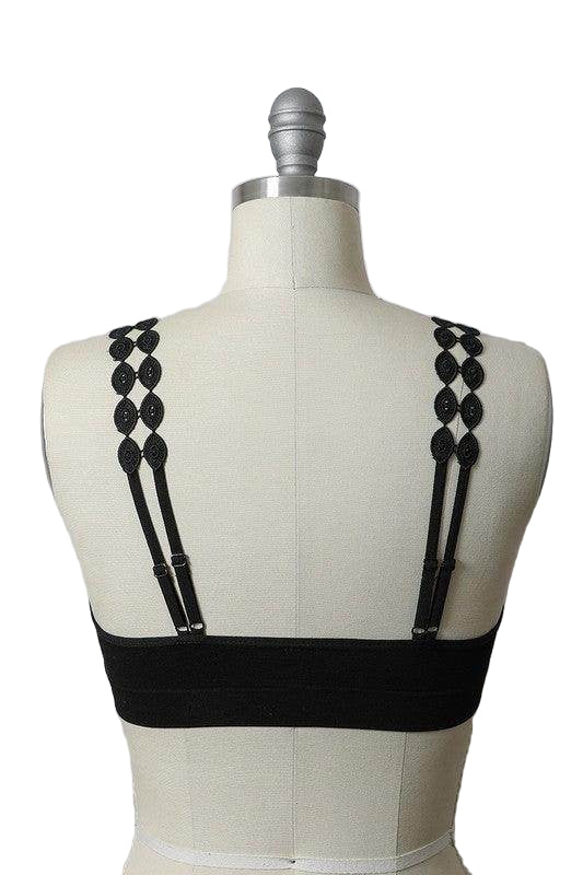 Boho Eye Lace Applique Bralette - VacationGrabs