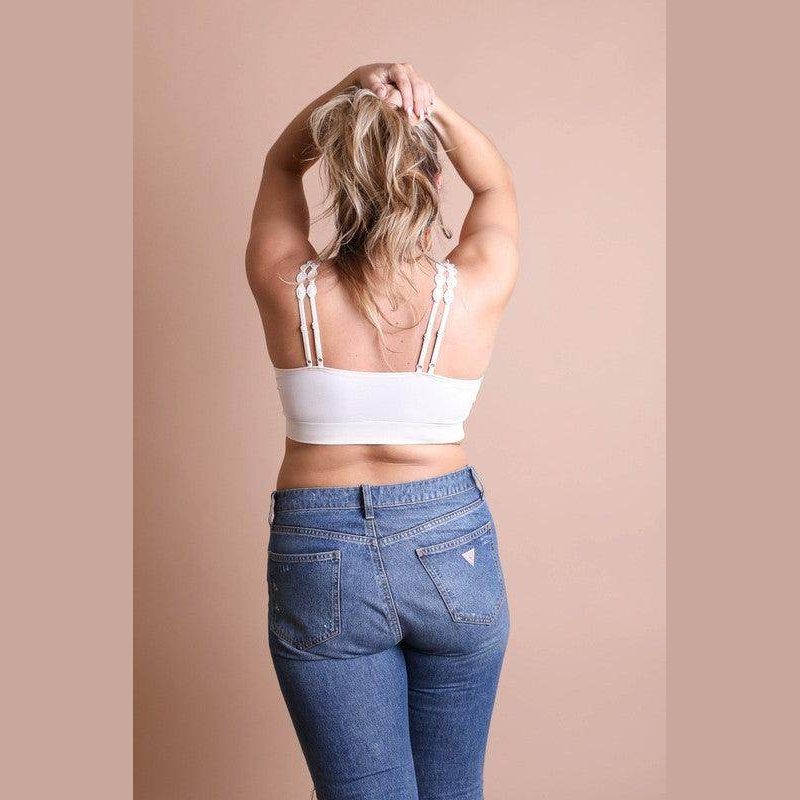 Boho Eye Lace Applique Bralette Plus Size - VacationGrabs