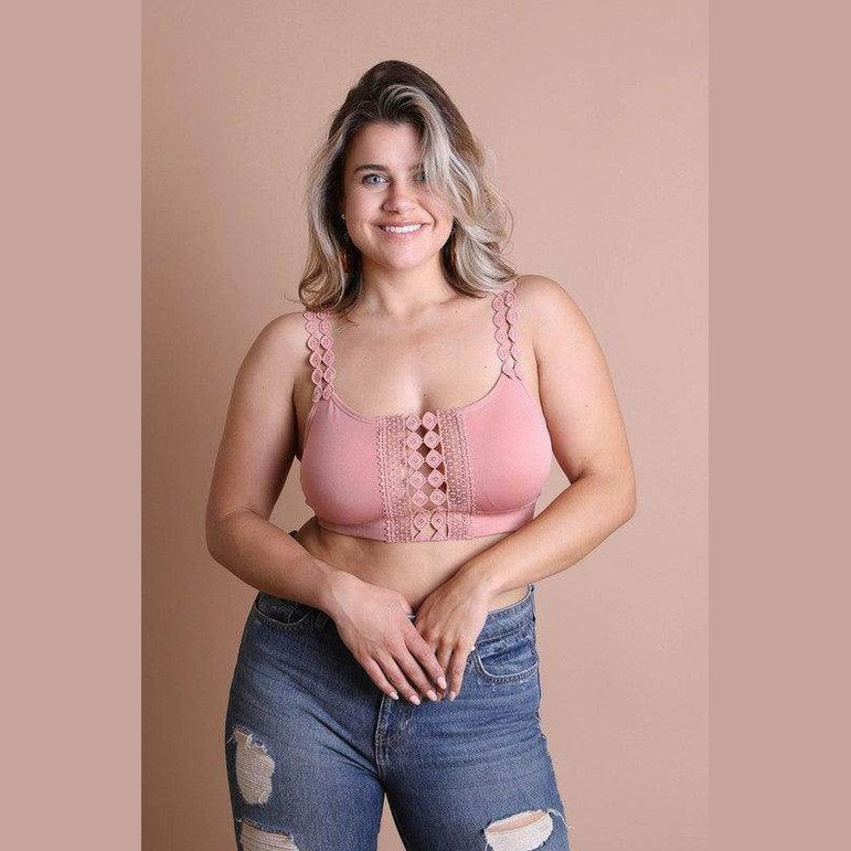 Boho Eye Lace Applique Bralette Plus Size - VacationGrabs