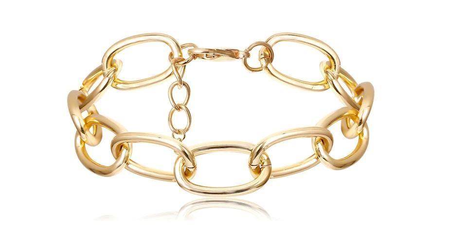 Boho gold charm bracelets featuring a unique chain link design for a stylish accessory