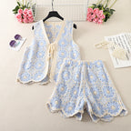 Light blue crochet boho outfit for women, perfect for summer outings