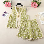 Women's green crochet boho outfit for women, perfect for summer events