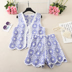 Women's lilac boho outfit for women, lightweight lace, perfect for summer