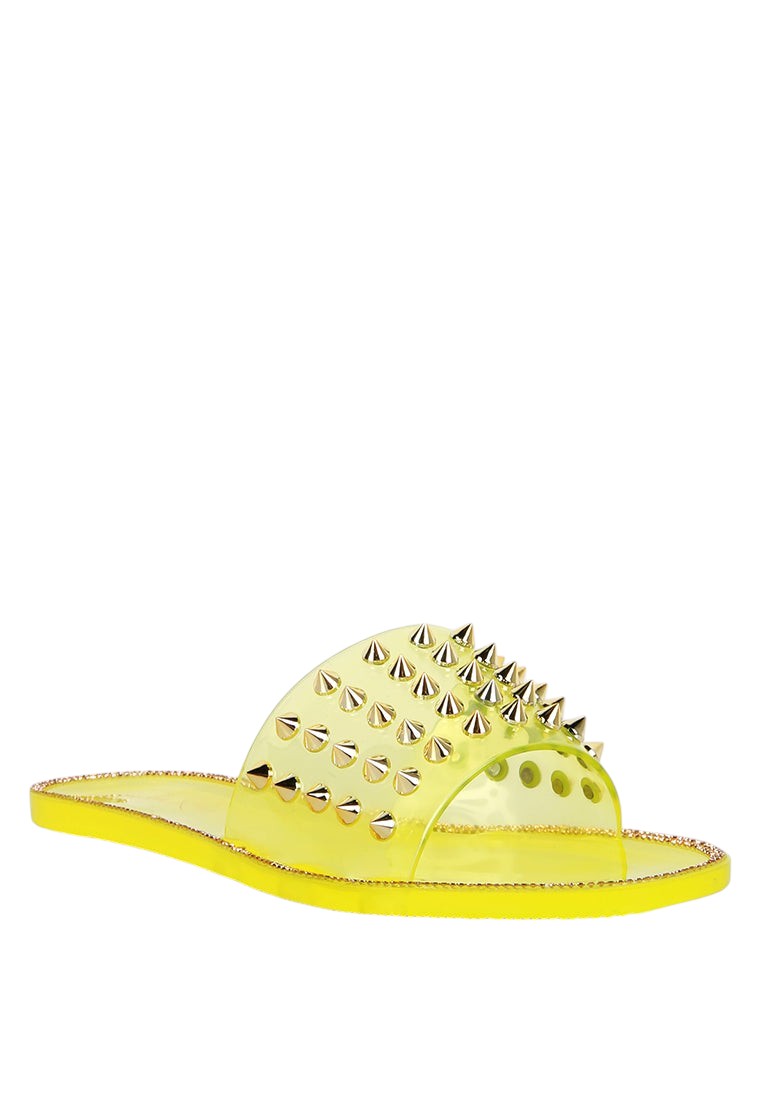 Bolly Punk Stud Clear Jelly Flats