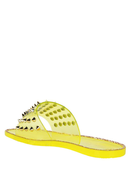 Bolly Punk Stud Clear Jelly Flats
