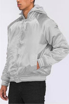 Men's grey bomber jacket, lightweight, perfect for casual wear