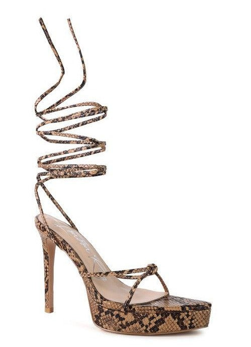 Women's Shoes - Heels Bondage High Heel Lace Up Sandals