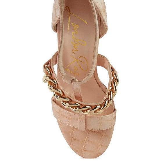 Women's Shoes - Heels Bonita Metal Chain Zip Up Sandal