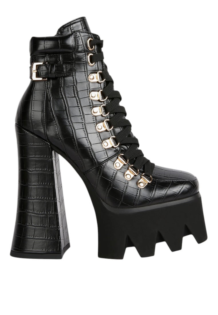Boogie High Platform Lace Up Boots
