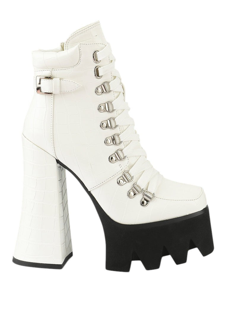 Boogie High Platform Lace Up Boots