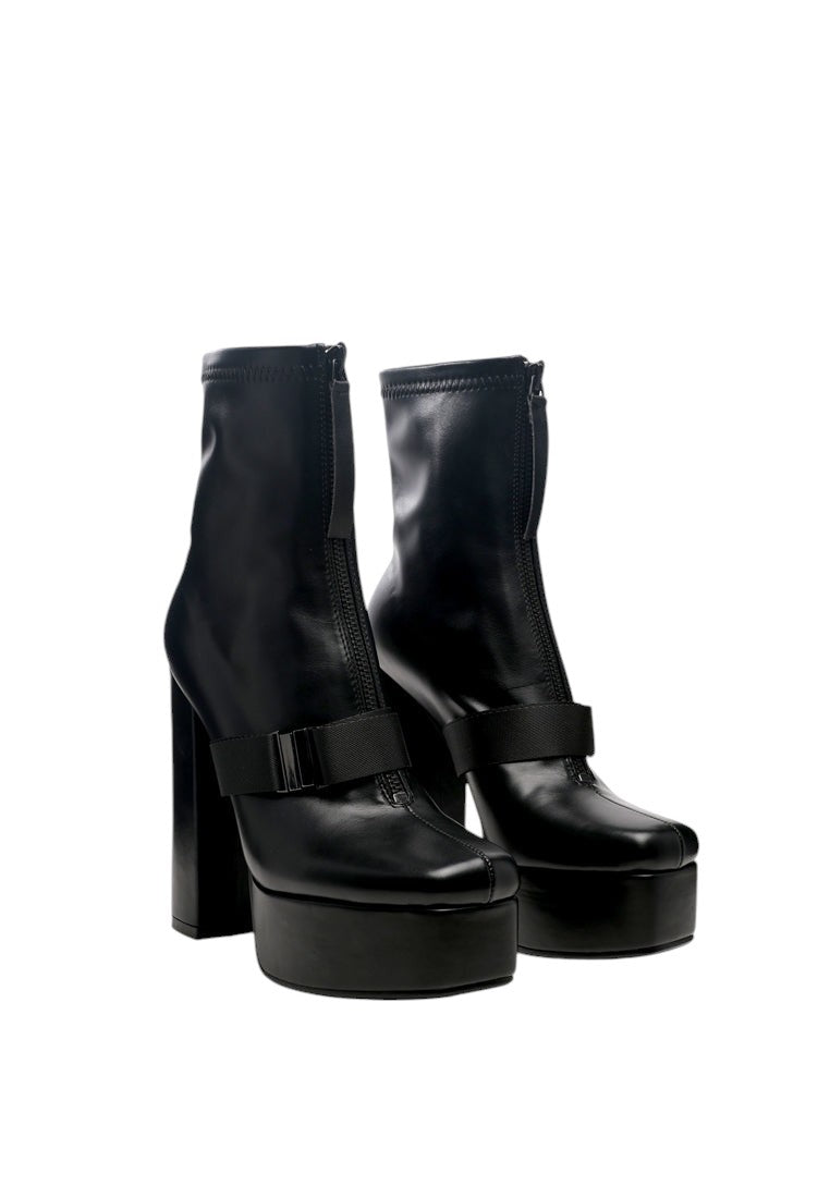 Boomer Chunky High Block Heel Boots