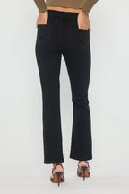 Women's black bootcut jeans, perfect for pairing with boots