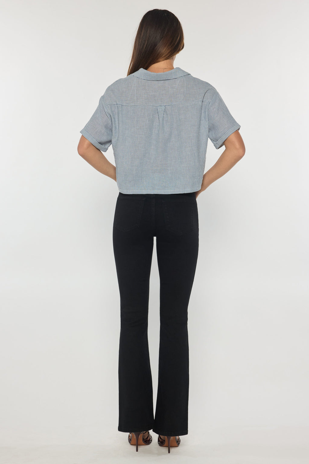 Women's black bootcut jeans boots for a stylish casual look