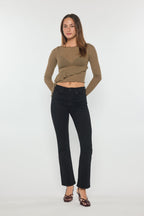 Women's black bootcut jeans boots, comfortable fit for casual wear