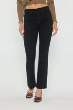 Women's black bootcut jeans boots, perfect for casual outings