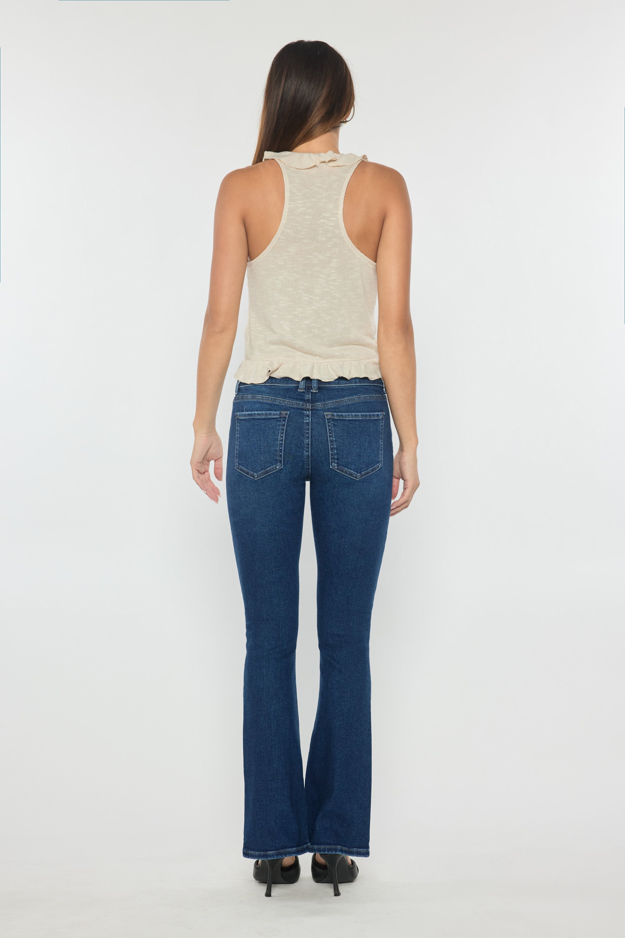 Women's dark blue bootcut jeans boots for a stylish fit