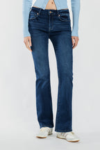 Women's dark wash bootcut jeans boots for a stylish casual look