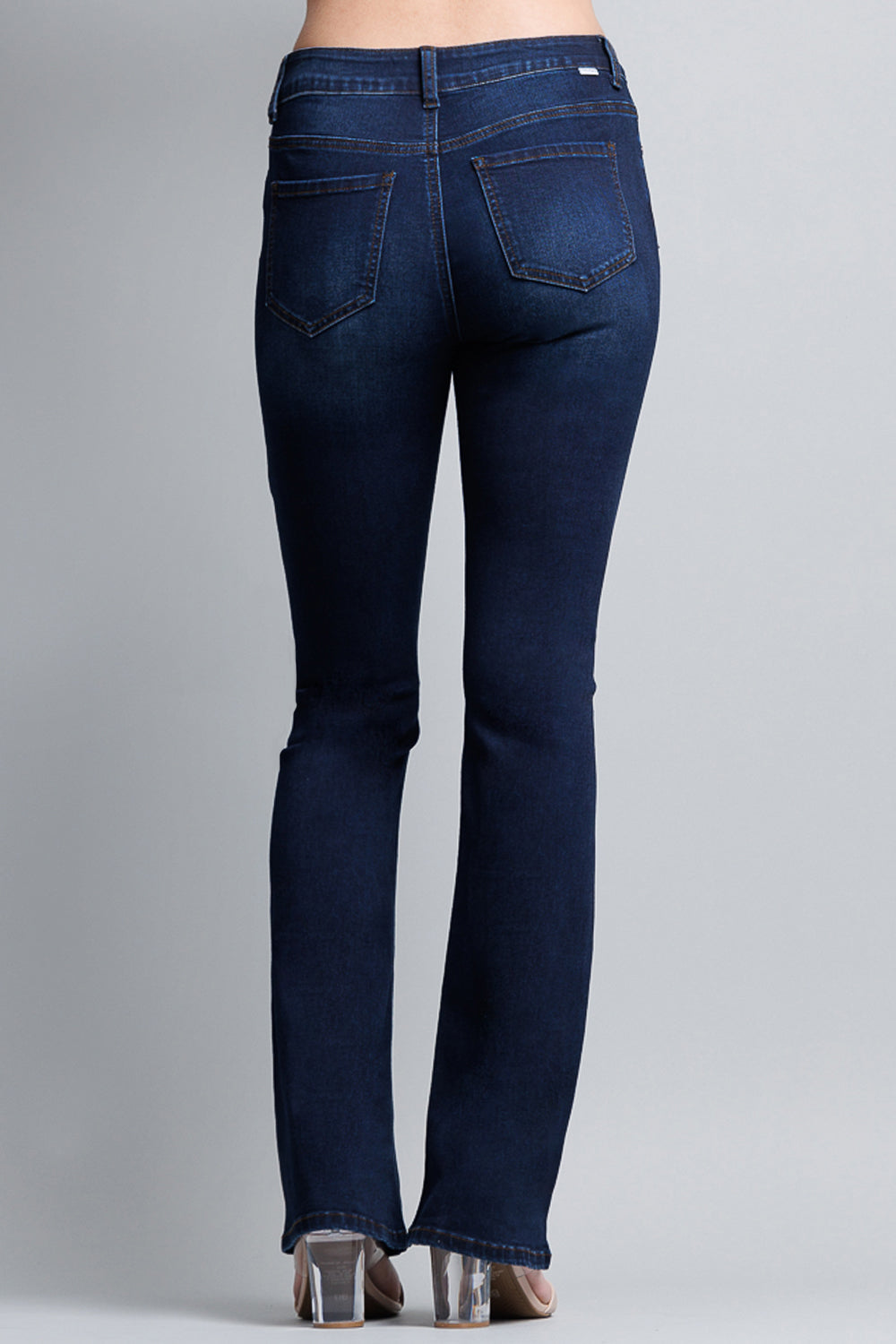 Women's dark blue bootcut jeans boots, perfect for casual wear