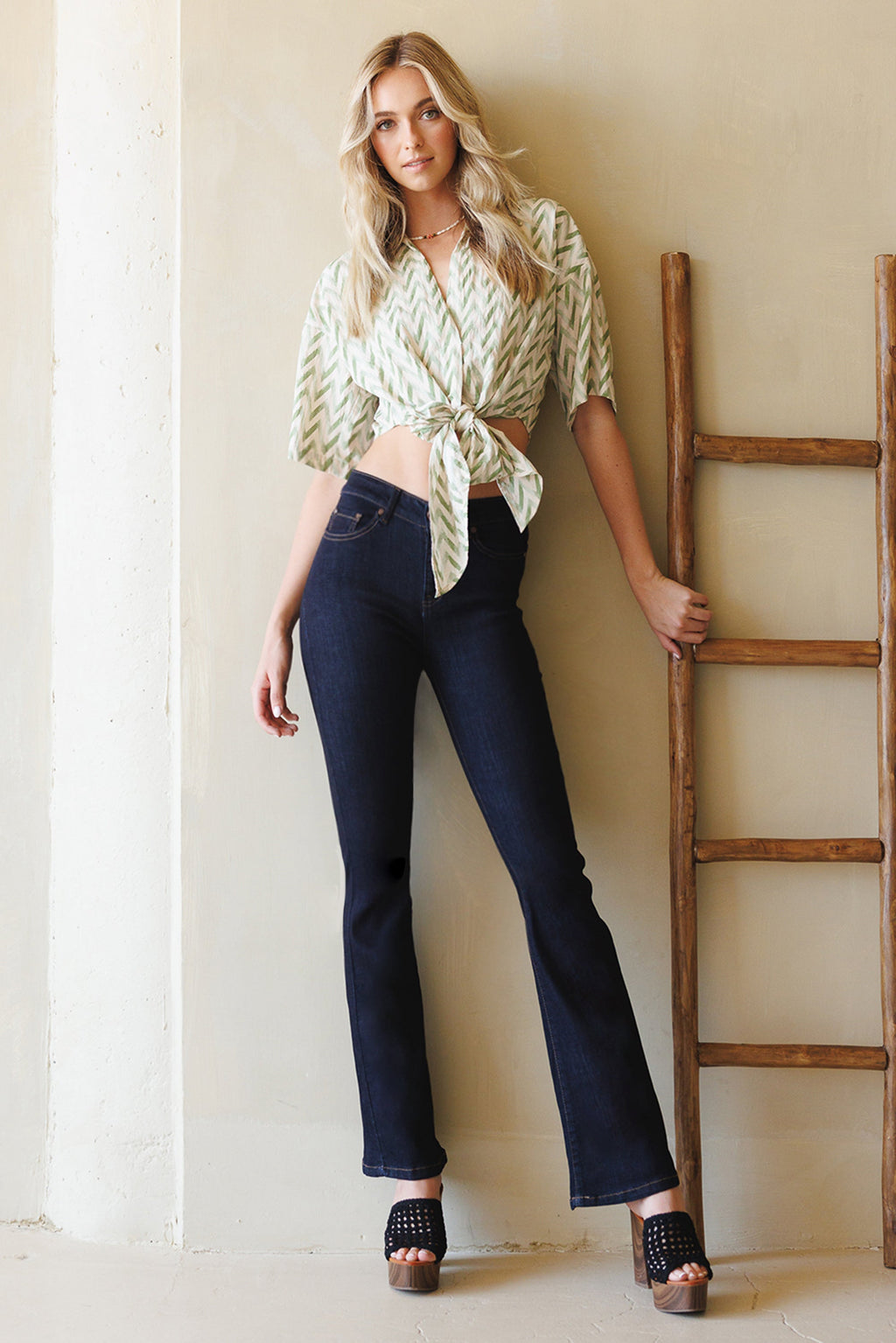 Women's bootcut jeans boots in dark wash, perfect for casual outings