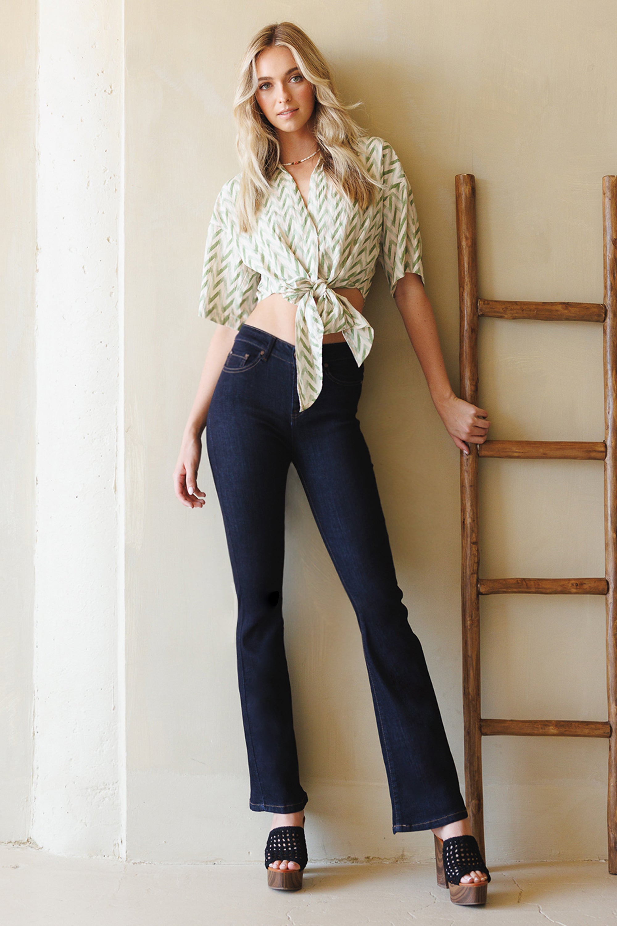 Women's bootcut jeans boots in dark wash, perfect for casual outings