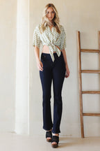 Women's dark bootcut jeans boots, perfect for casual outings