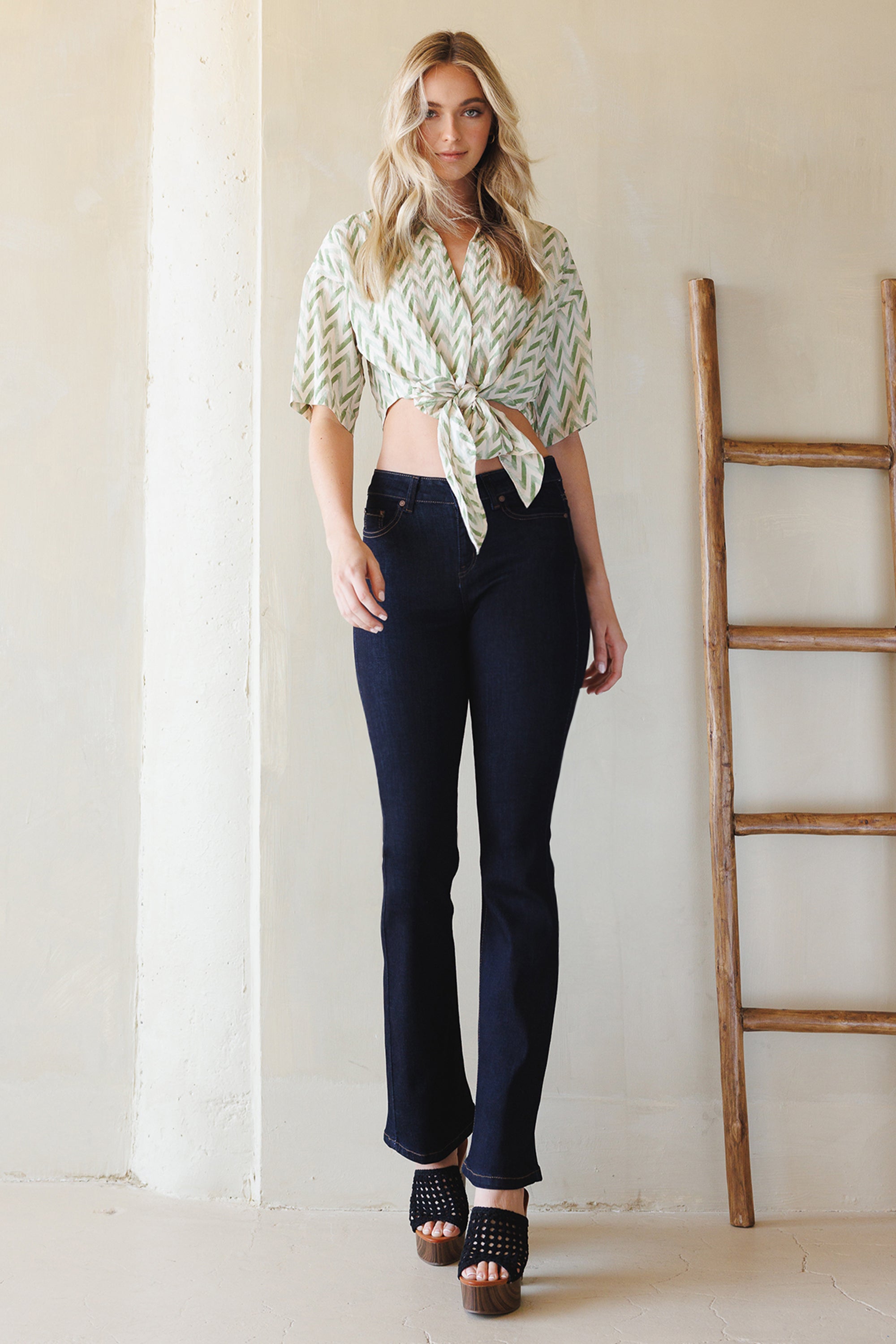 Women's dark bootcut jeans boots, perfect for casual outings