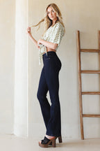 Women's dark wash bootcut jeans boots for a stylish, comfortable fit