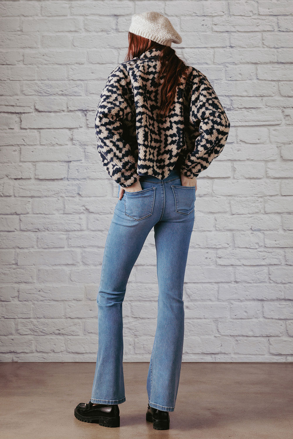 Women's light blue bootcut jeans boots with a stylish fit