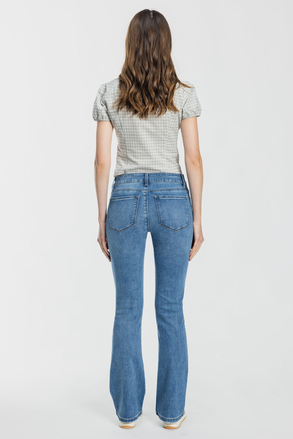 Women's blue bootcut jeans boots for a stylish look
