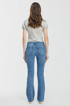 Women's blue bootcut jeans boots for a stylish look