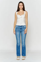 Women's bootcut jeans boots from Shop ENJEAN in a light blue wash