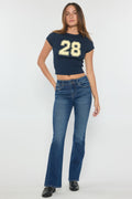 Women's bootcut jeans, blue denim, perfect with boots