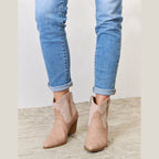 Women's tan ankle booties with studded detailing for stylish casual wear
