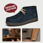 Men's navy loafers, made of genuine leather for casual wear