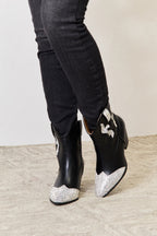 Trendsi women's black boots pointed toe with rhinestone details