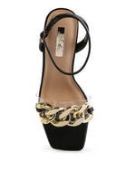 Women's Shoes - Heels Bottom Kiss Chain Strap Block Heel Sandals