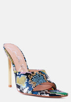 Bottoms Up Strappy Slip On Stiletto Heels