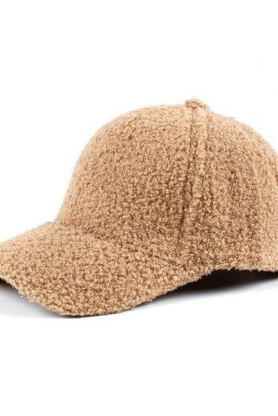 Women's Accessories - Hats Boucle Sherpa Teddy Bear Knit Ball Cap