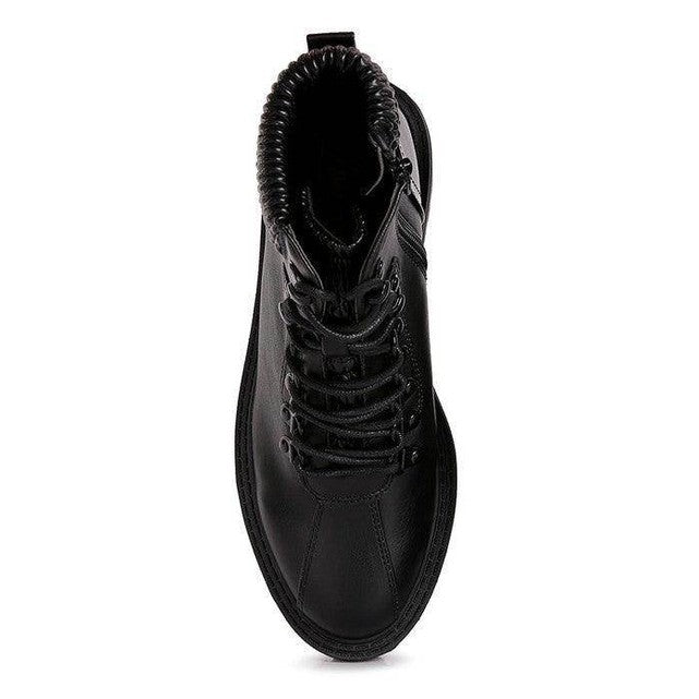 Boundless Faux Leather Quilt Collar Ankle Boot - VacationGrabs
