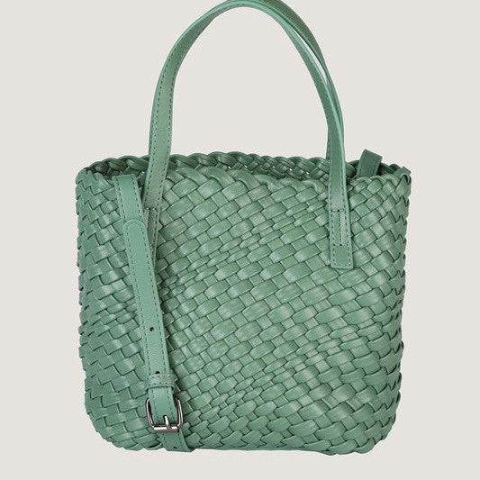 Wallets, Handbags & Accessories Boutique Woven Vegan Leather Handbag 11 x 8 inches